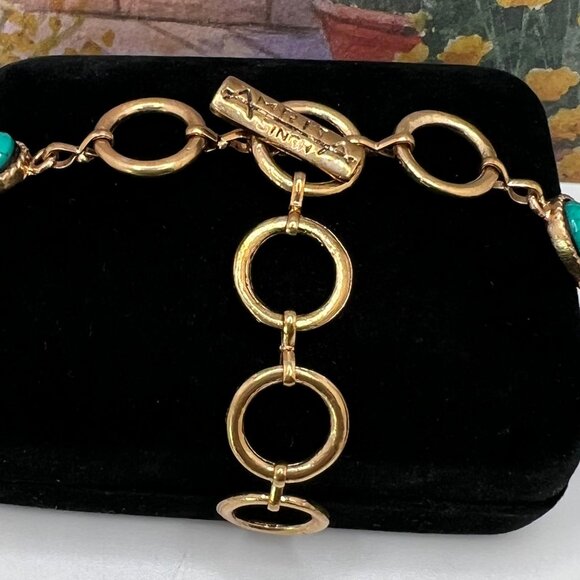 Amrita Singh Teal Cabochon Bohemian Statement Necklace - Picture 9 of 9